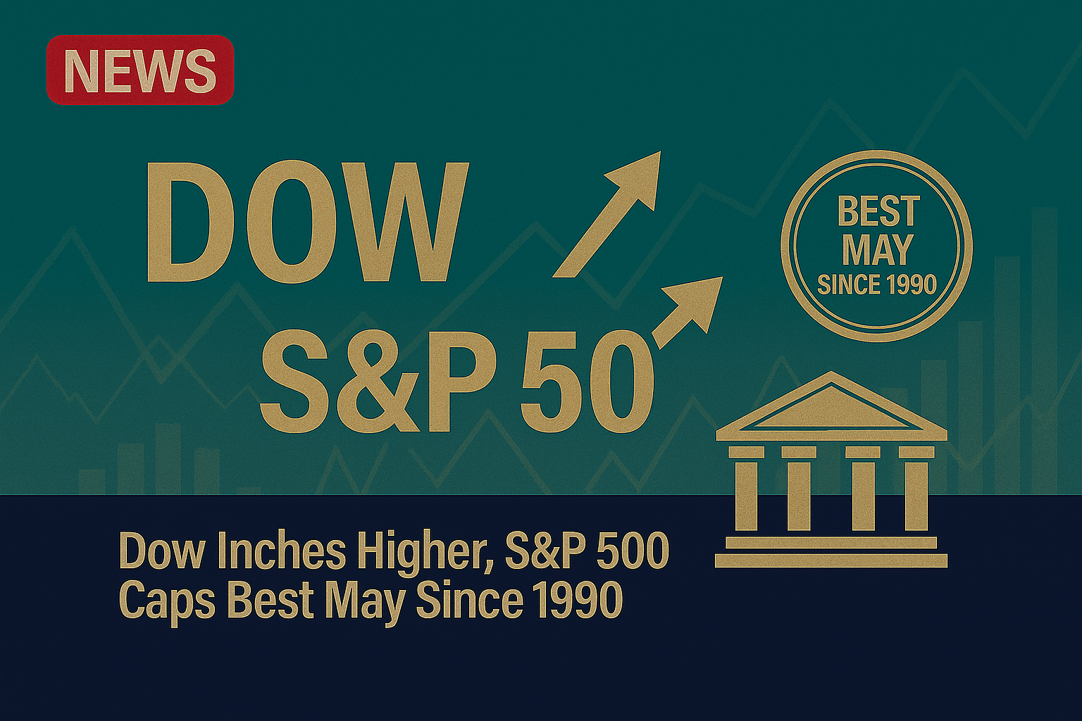 Dow inches higher, S&P 500 caps best May since 1990