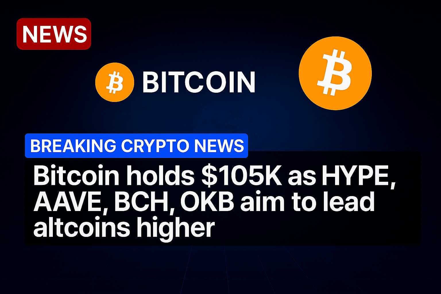 Bitcoin holds $105K as HYPE, AAVE, BCH, OKB aim to lead altcoins higher