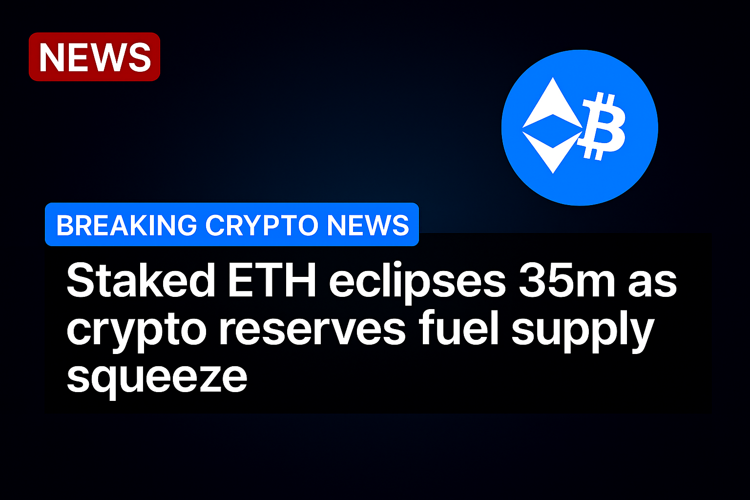 Staked ETH eclipses 35m as crypto reserves fuel supply squeeze