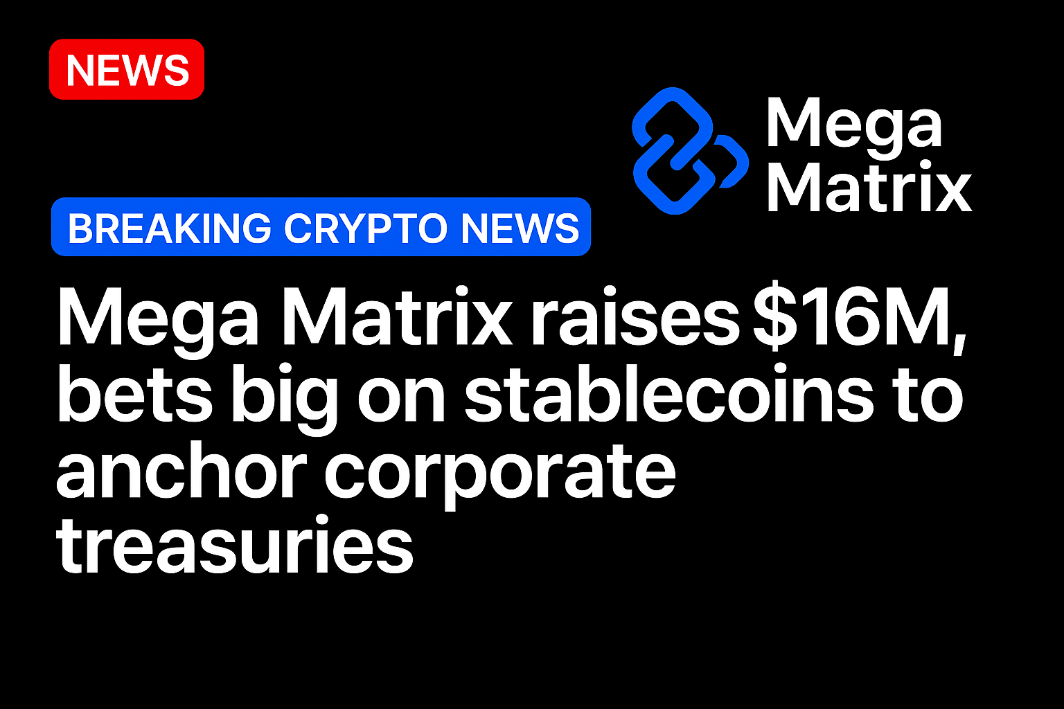 Mega Matrix raises $16m, bets big on stablecoins to anchor corporate treasuries