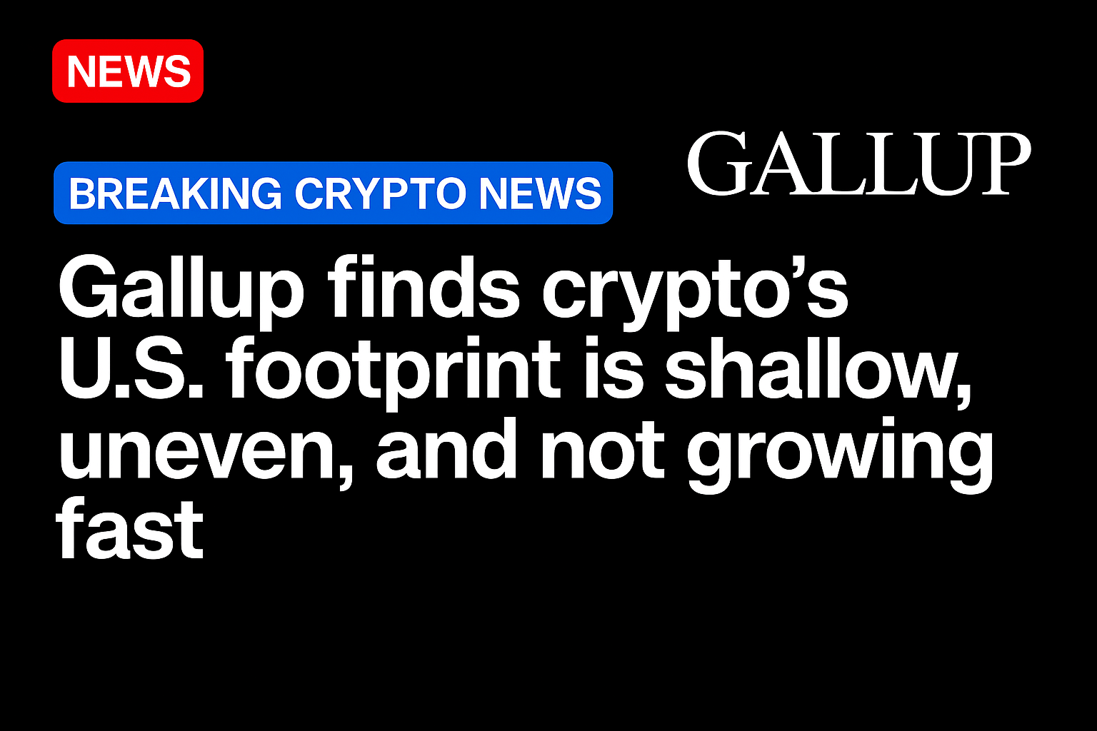 Gallup finds crypto’s U.S. footprint is shallow, uneven, and not growing fast