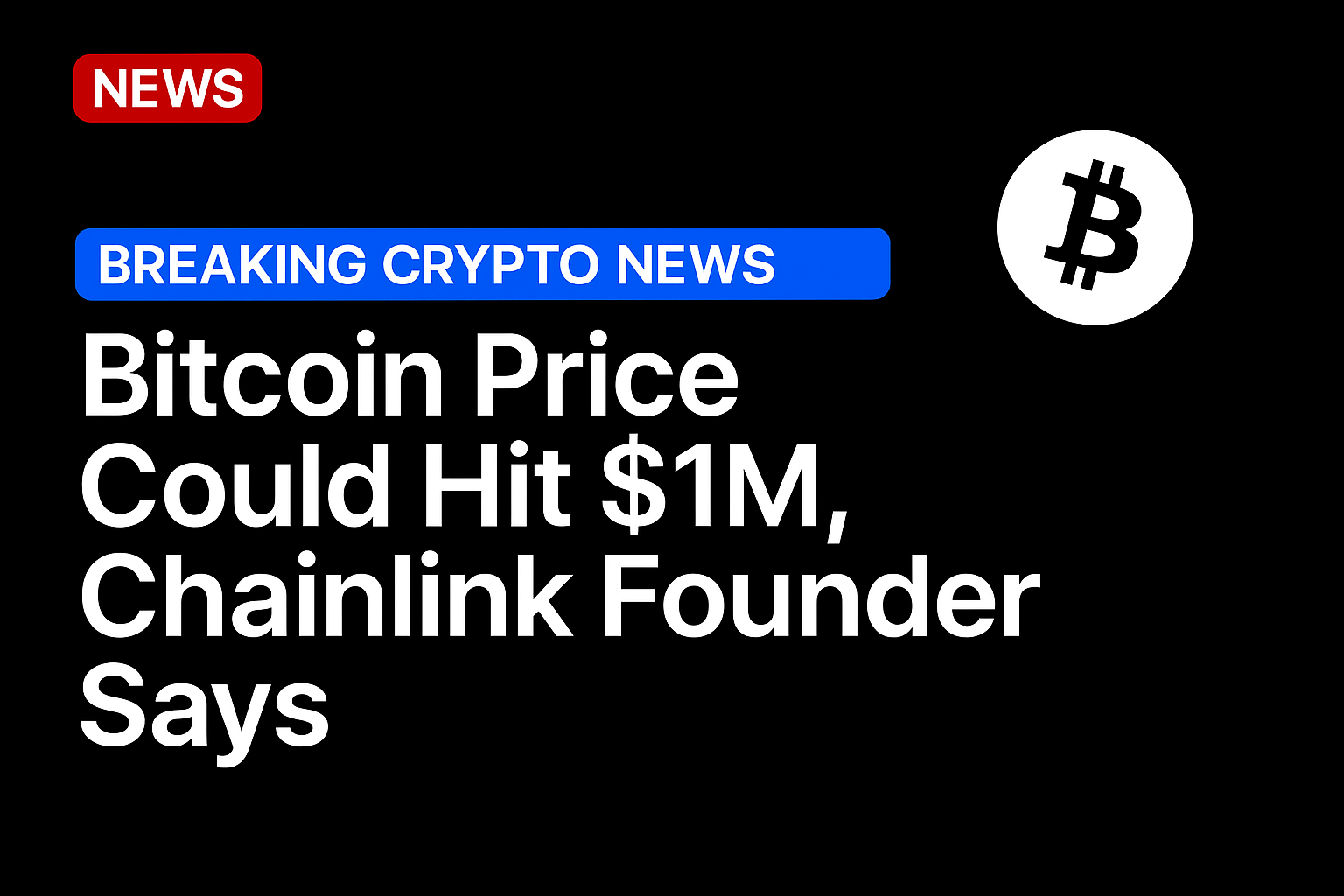 Bitcoin price could hit $1m, Chainlink founder says