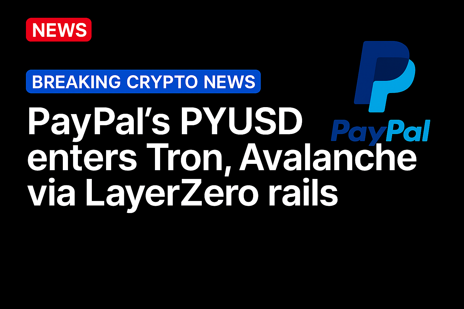 PayPal’s PYUSD enters Tron, Avalanche via LayerZero rails