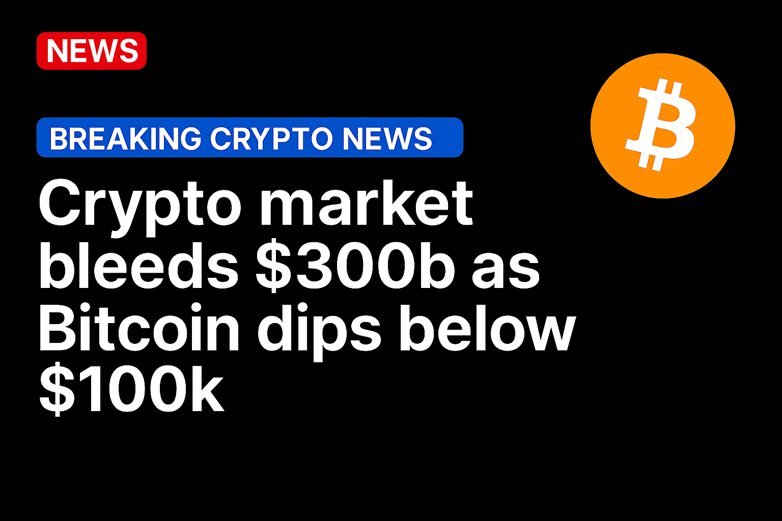 Crypto market bleeds $300b as Bitcoin dips below $100k
