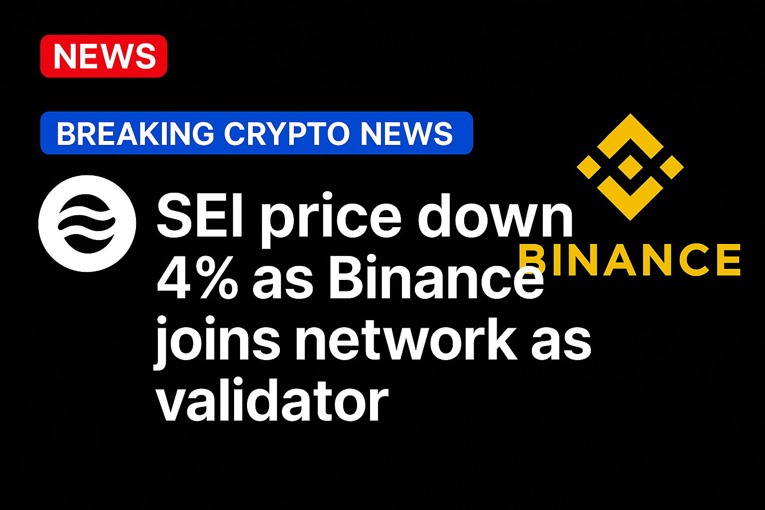 SEI price down 4% as Binance joins network as validator