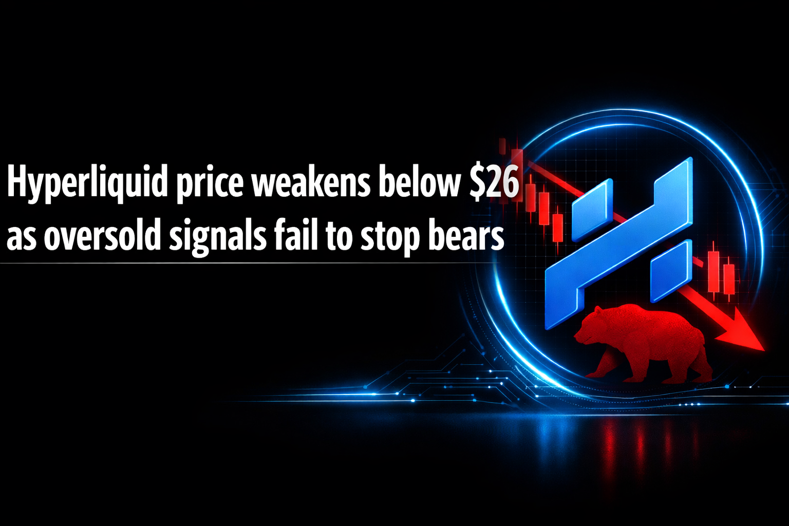 Hyperliquid price weakens below $26 as oversold signals fail to stop bears