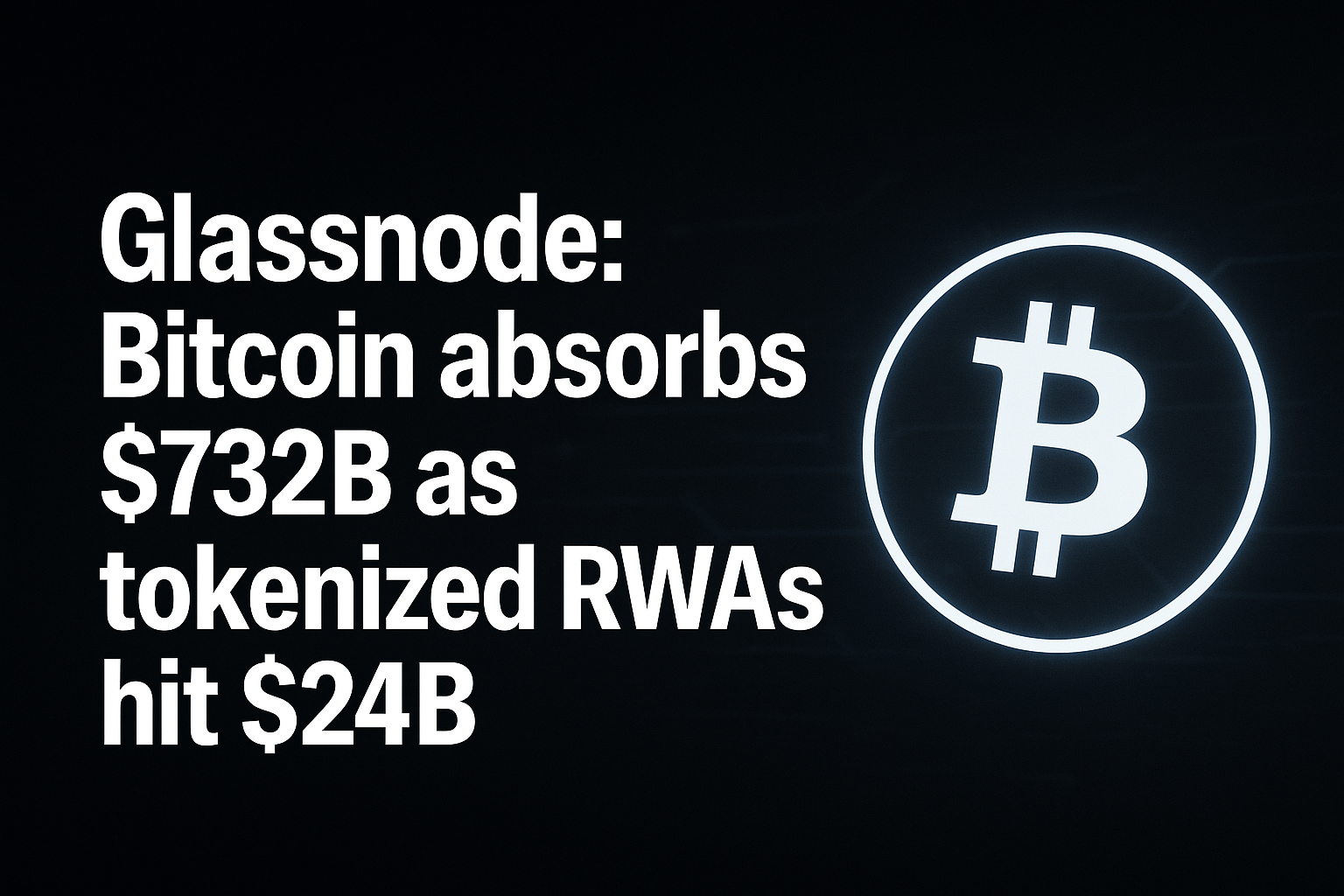 Glassnode: Bitcoin absorbs $732B as tokenized RWAs hit $24B