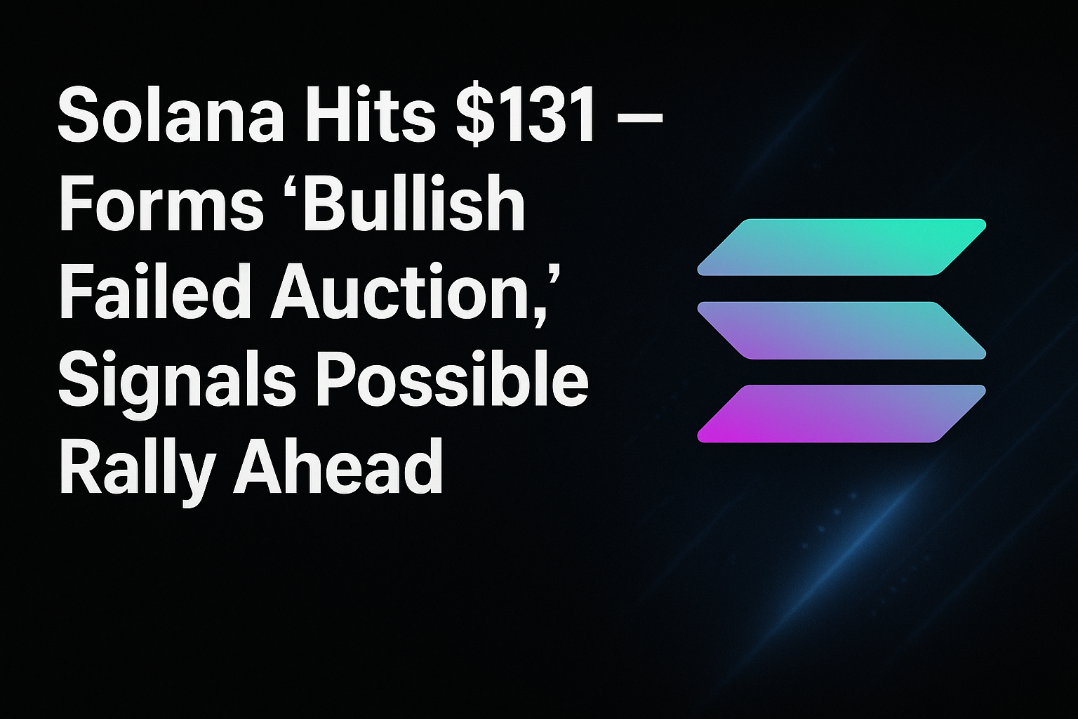 Solana Hits $131 — Forms “Bullish Failed Auction,” Signals Possible Rally Ahead