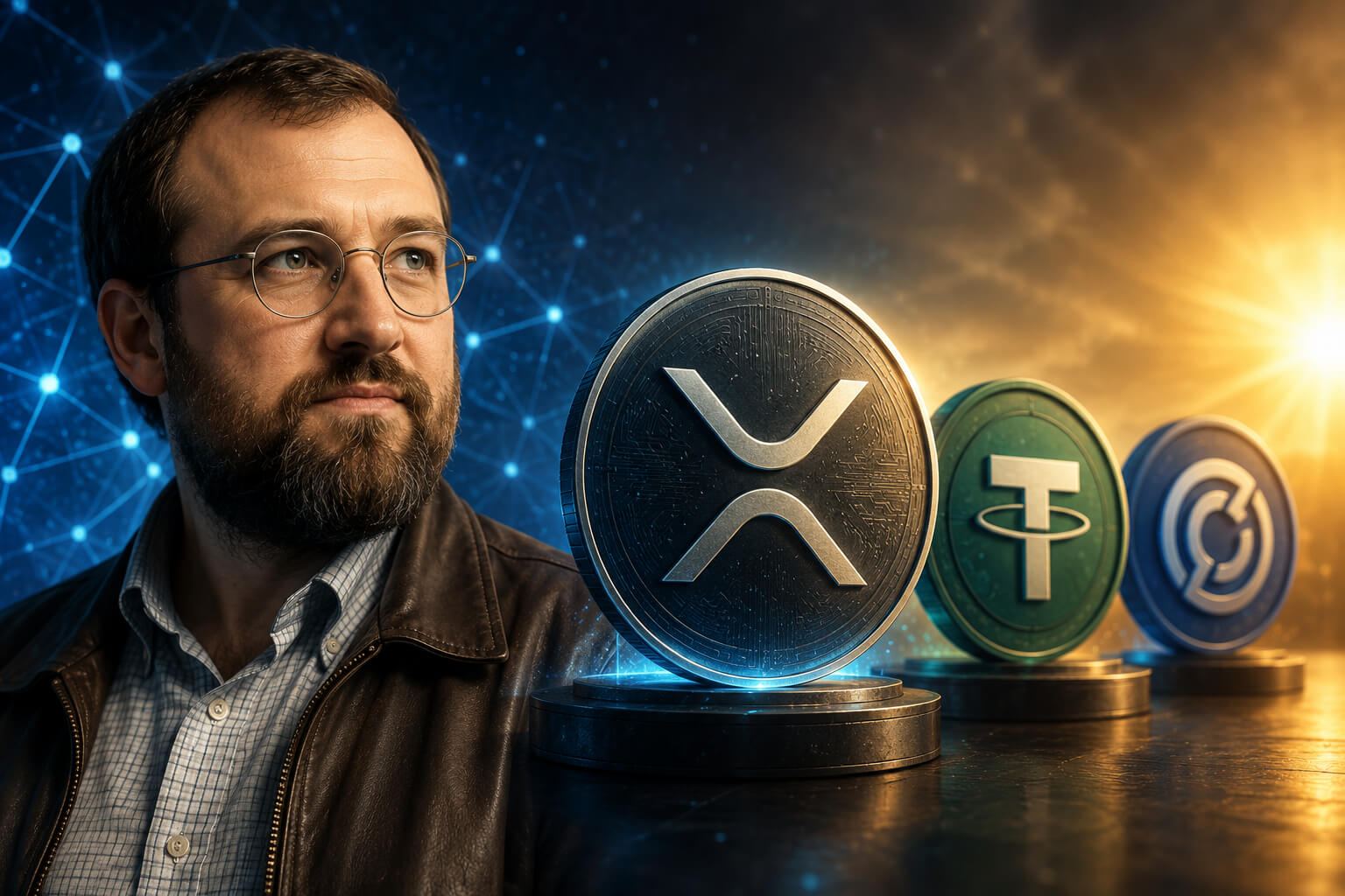 Hoskinson Is Backing XRP Over Tether and Circle, Stating Its Web2.5 Approach Is Better