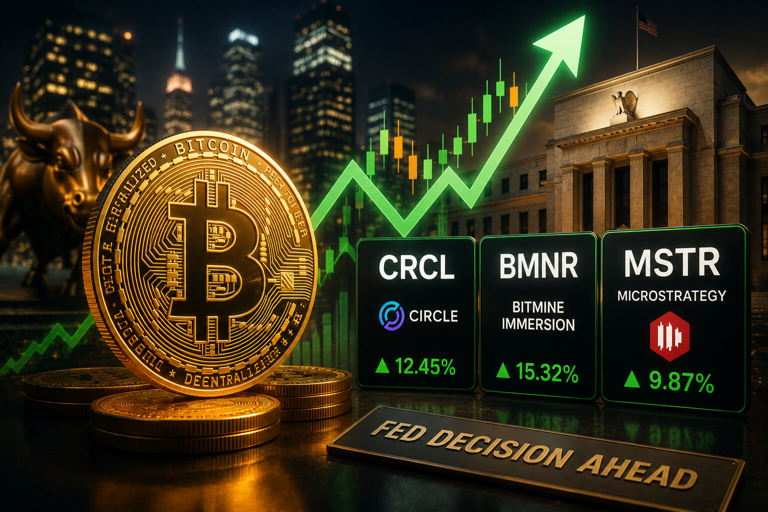 Bitcoin Rally Lifts CRCL, BMNR and MSTR Before Fed Decision