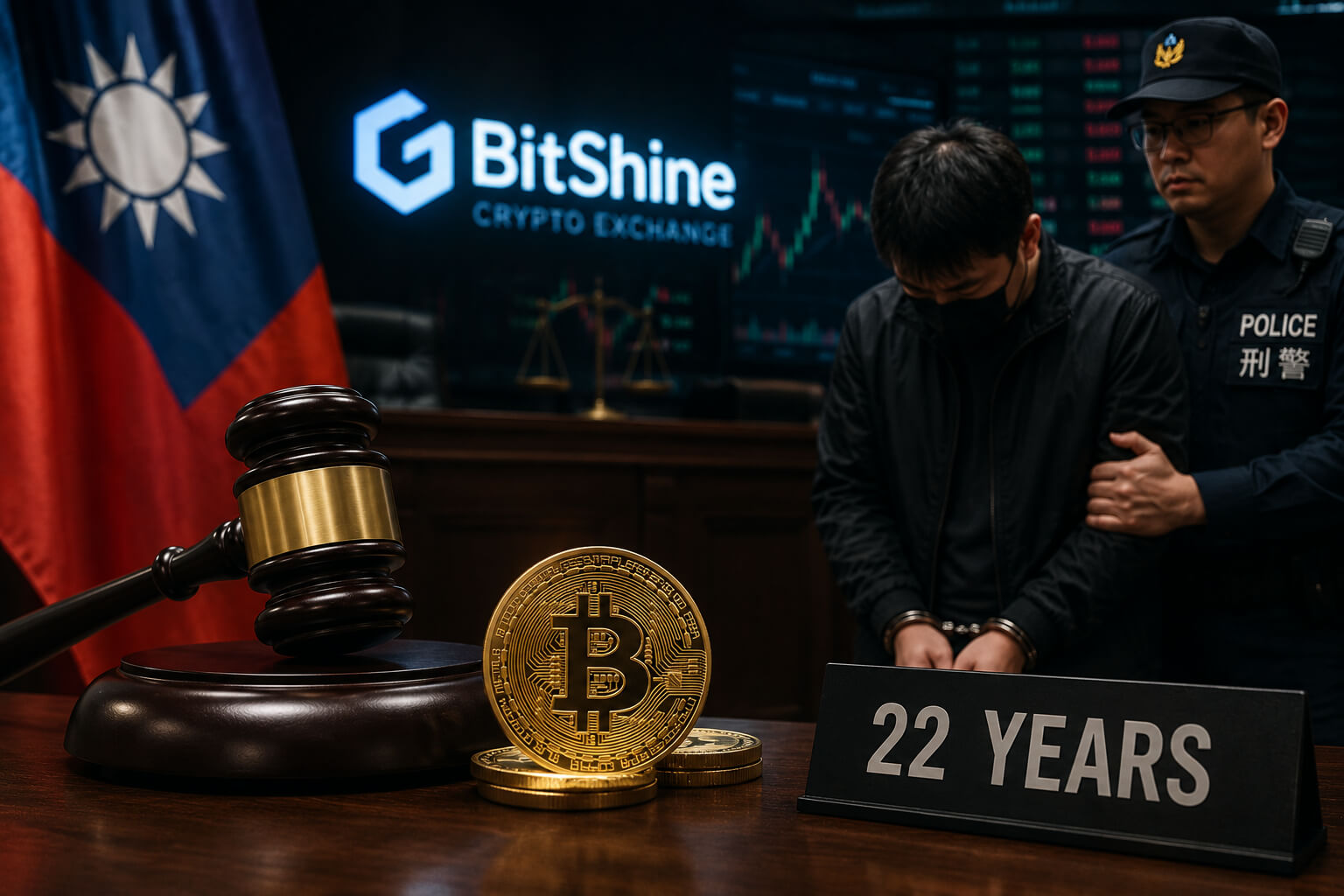 Taiwan Sentences BitShine Crypto Exchange Leader to 22 Years in $39M Fraud Case